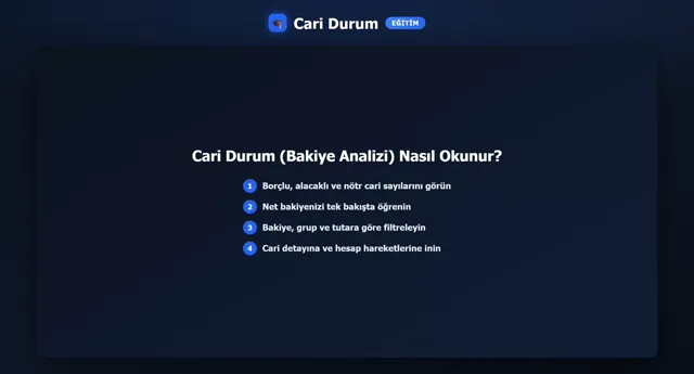 Cari Durum — Bakiye Analizi önizleme