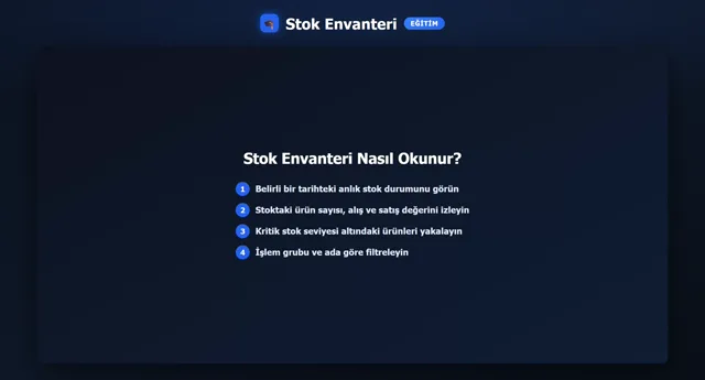 Stok Envanteri — Anlık Sayım önizleme