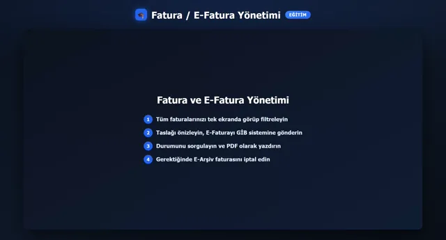 Fatura / E-Fatura — GİB Döngüsü önizleme