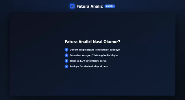Fatura Analiz — Dönemsel Özet önizleme