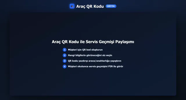 Araç QR Kodu — Servis Geçmişi önizleme