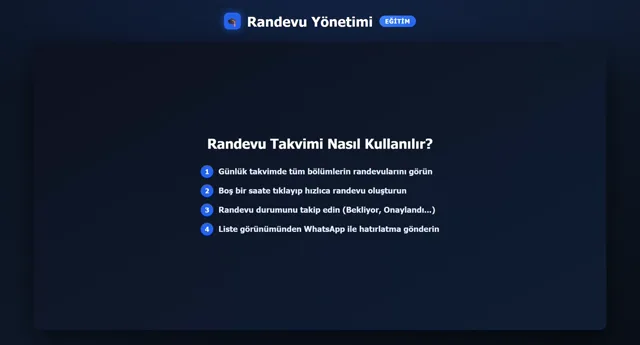 Randevu Yönetimi — Takvim önizleme
