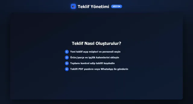 Teklif — Oluşturmadan Paylaşmaya önizleme